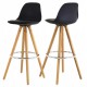 Set of 4 Bar chairs high black oak KosyForm base