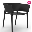 一套4把椅子冯多姆设计非洲黑色