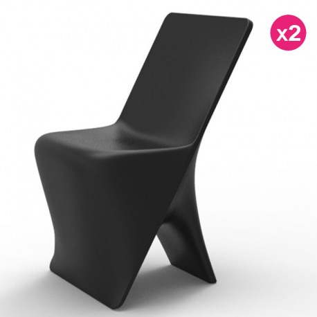 Juego de 2 sillas VONDOM diseño Sloo negro