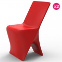 Set of 2 chairs Vondom design Sloo Red