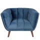 梅丽尔·科西形式蓝色天鹅绒和胡桃木椅
