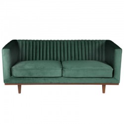 Sofa 2 Places Vintage Green Velvet and Walnut Walnut KosyForm Mantis