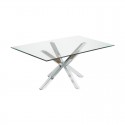 餐桌玻璃和铬矩形 180 多利科西Form