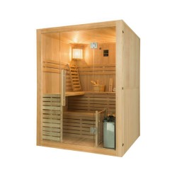Tradicional Sense 4 lugares Sauna Pack completo com fogão Harvia 4,5 kW - pedras e acessórios