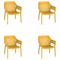 4-Sessel von 4 Vondom Spritz gelb Senf