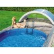 Zwembadschuilplaats in aluminium en polycarbonaat 394 x 854 x 140