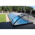 Rifugio per piscina in antracite di alluminio e policarbonato 380 x 854 x 132