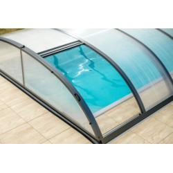 Zwembadschuilplaats in Antraciet Aluminium en Polycarbonaat 390 x 642 x 75