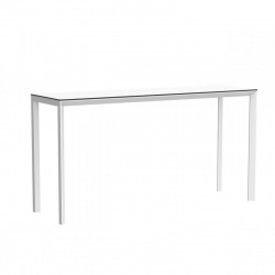 Quadro de mesa alta Alumínio vondom branco bandeja HPL branco com borda preta 200x60x105