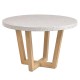 Runder Tisch Terrazzo weiß und Akazienholz 120 KosyForm
