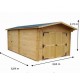 Thermabri Garden Shelter in Solid Wood of 23.82 m2 with Habrita Steel Roof