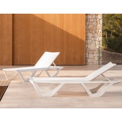 Set of 4 Vondom Voxel Sun Loungers with 4 Coffee Tables