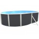 Above ground pool TOI Mallorca oval 550x366 with complete kit Anthracite