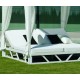 Garden furniture Avalon-7 HPL Aluminium White and textilene 4 places Hevea