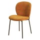 Set of 2 Dining Chairs Copper Fabrics with Black Metal Base Bala VeryForma
