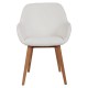 Set of 2 Armchairs Meal Tea curl effect White Base Solid Oak VeryForma