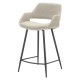 Set of 2 Chairs Worktop Eme fabric buckle light gray Base Metal VeryForma